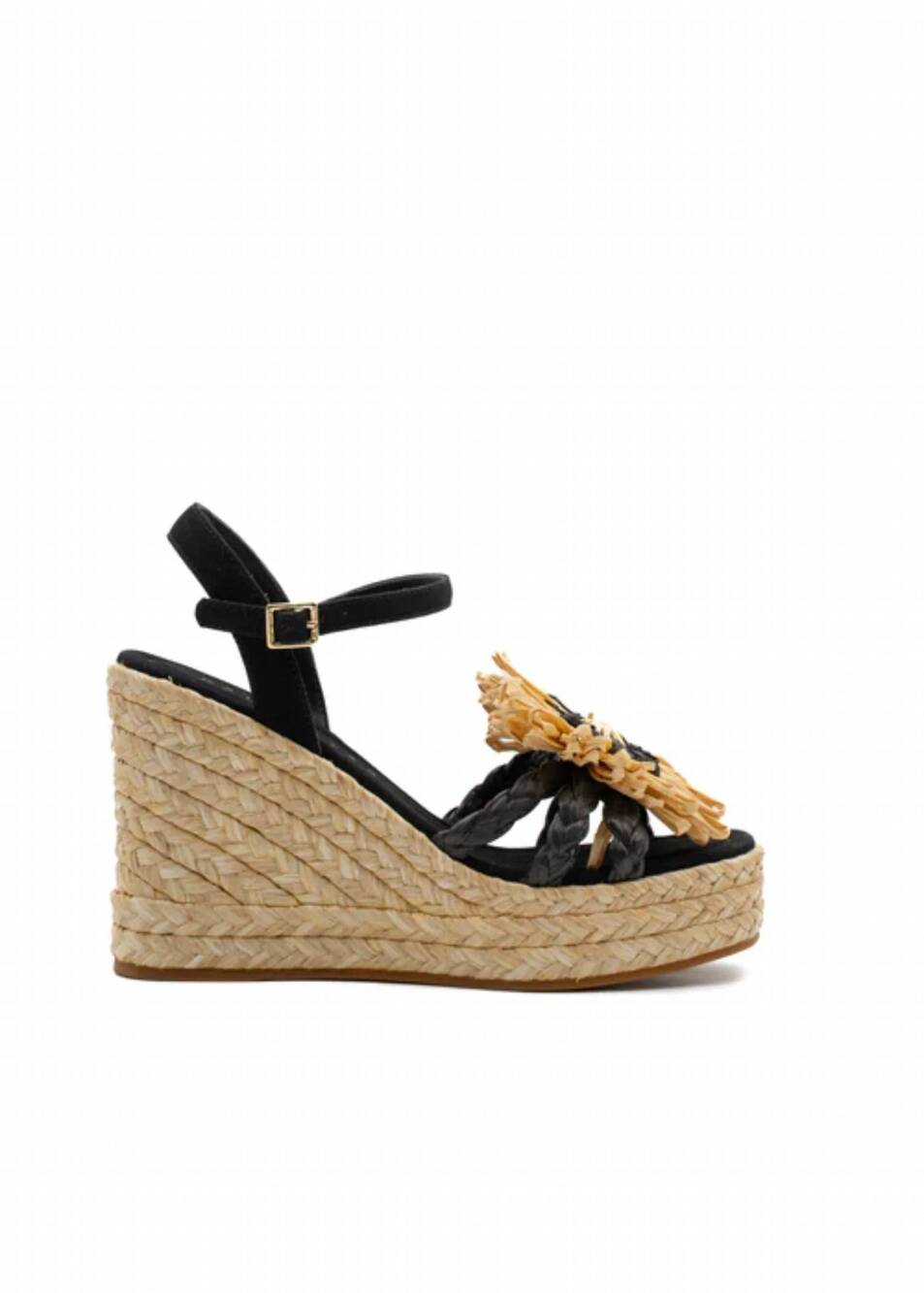 NEW PALOMA BARCELO women's fannie braided floral sandals in black raffia